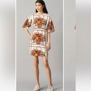 Tory Burch Dresses Belted Fruit Basket T-Shirt Dress Color: Orange/Red Size: SP